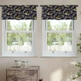 thumbnail image 2 of LALILO Kitchen Curtain Valance Paisley Gold Floral Rod Pocket Window Curtain 52"x 18" Set of 2, 2 of 7