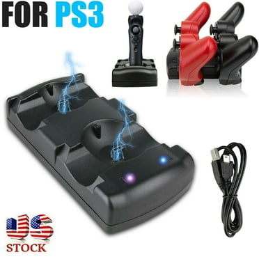BEYGO Dual Controller Charging Dock Charging Station 2 in 1 with LED Light Indicator Compatible for  PS3/MOVE Controller, Black