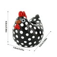 thumbnail image 2 of Black and White Spotted Chicken Ornament, Resin Decor Hen Jar Indoor Decorations, 2 of 6