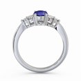 thumbnail image 3 of 2.60 Ct Beautiful Oval Shape Real Blue Sapphire Diamond Solitaire With Asscents Engagement Ring 14K White Gold Size 9.5, 3 of 7
