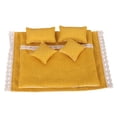 thumbnail image 4 of Juego de ropa de cama para casa de muñecas a escala 1:12, sábanas, colchas, almohadas, decoración de escenas, adornos, vida Amarillo, 4 of 9