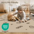 thumbnail image 4 of ODIKA 2'x3' Beige Brown Geometric Rainbow Cross Washable Doormat Modern Minimalist Scandinavian Style Repeating for Entryway, Kitchen, Laundry Room, Non-Slip, Low Pile, 4 of 7