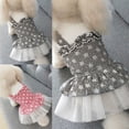 thumbnail image 2 of Dog Cat Dress, Soft Elastic Cotton Net Yarn Fashion Cute Flower Printing Ruffled Hem Design Sling Sleeveless Pet Clothes Costume for Puppy Kitten Daily Wear Taking Photo Party, 2 of 8