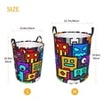 thumbnail image 5 of Geometry Dash Large Laundry Hamper Collapsible Laundry Basket With Handles, Tall Storage Basket For Blanket, Toys, Dirty Clothes In Living Room, Bedroom, Bathroom, Nursery, 5 of 7