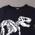 thumbnail image 4 of Little Boys 2PCS Outfit Set Short Sleeve  Neck Dinosaur Print T-shirt + Short Pants Set Summer  Clothes, 4 of 6
