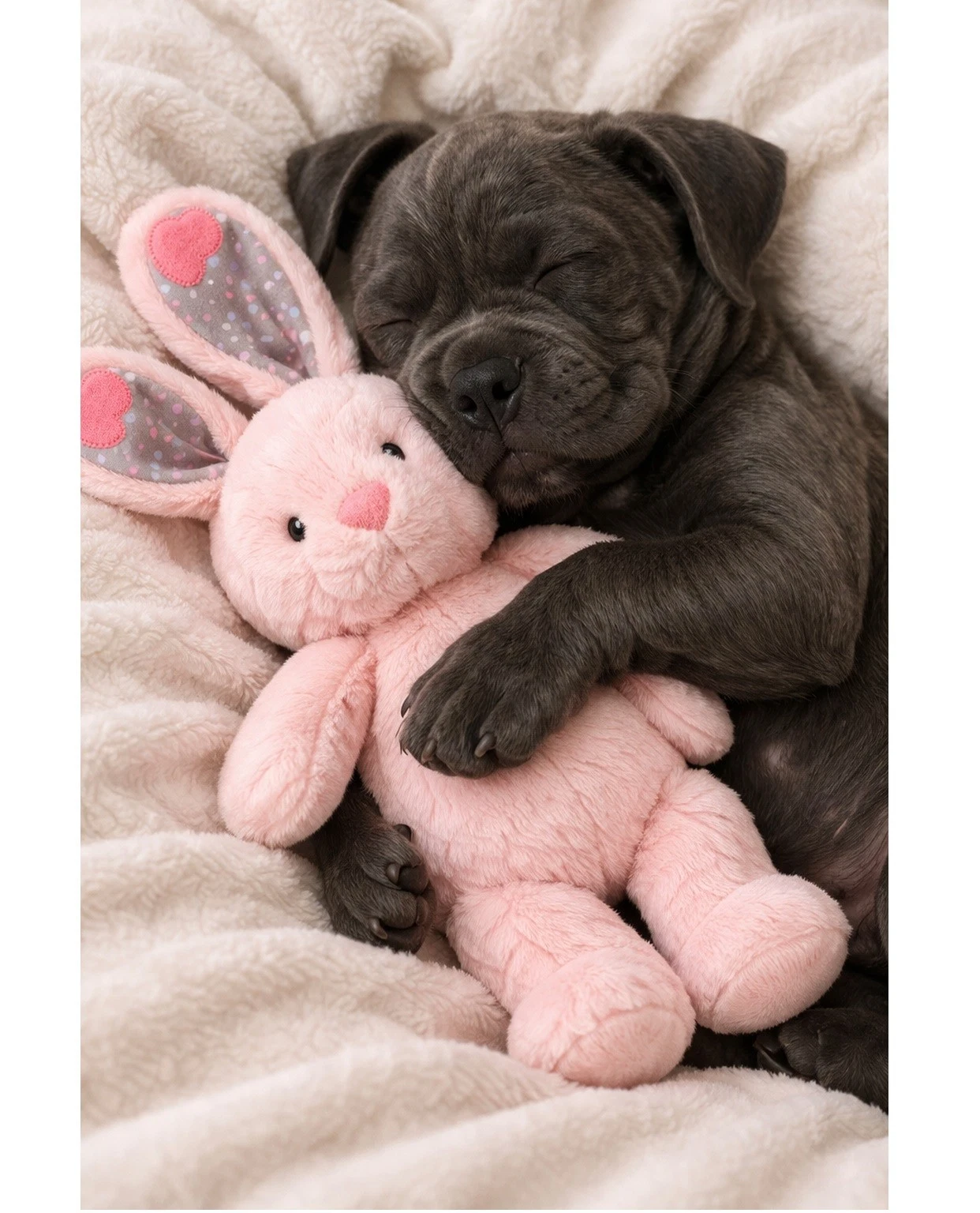 Plush Dog Toy Soothing Calming Lavender Infused 12 Inch Bunny With Heartbeat (Pink)