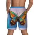 thumbnail image 4 of Goofa Oil Painting Beautiful Butterfly Printed Men's Swim Trunks Board Shorts Quick Dry Mens Swimming Trunks with Compression Liner,Breathable Fit Hawaii Beach Shorts-, 4 of 9