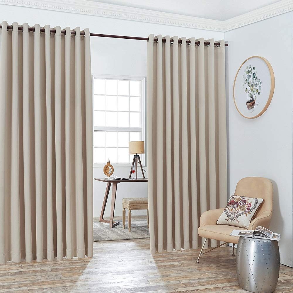 Warm Home Designs Extra Large 2 Ivory Room Divider Curtains 108" W x 120" L Each with 2 Matching Tie-Backs. N Ivory Wall 120