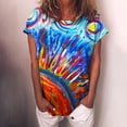 thumbnail image 2 of Blusa de manga corta con estampado de grafiti y cuello redondo para mujer Pompotops  hkajfhjk459126, 2 of 8