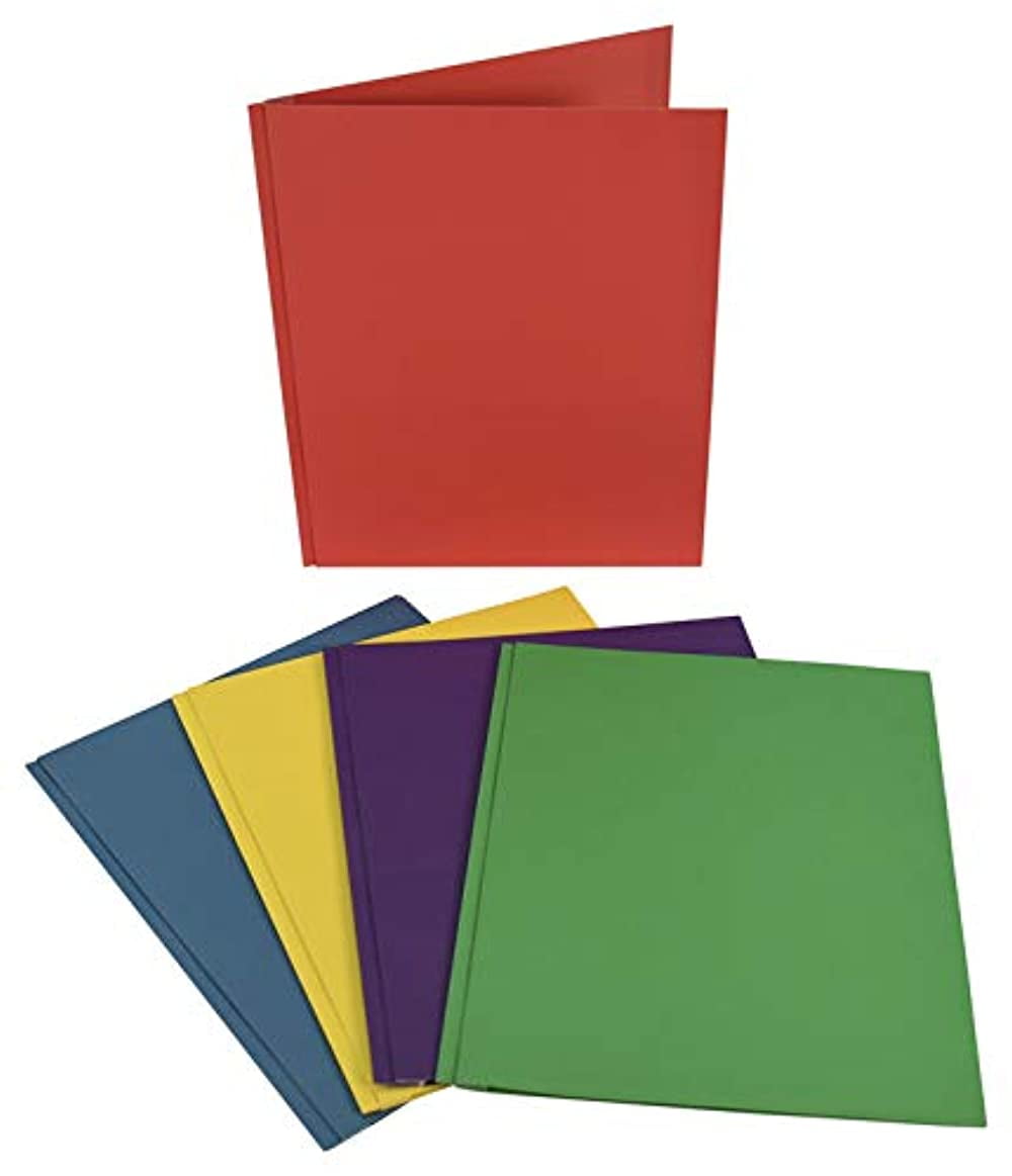 School Smart Heavy Duty Leatherette-Pocket Folder, 9.5" x 11.75", Pack of 25