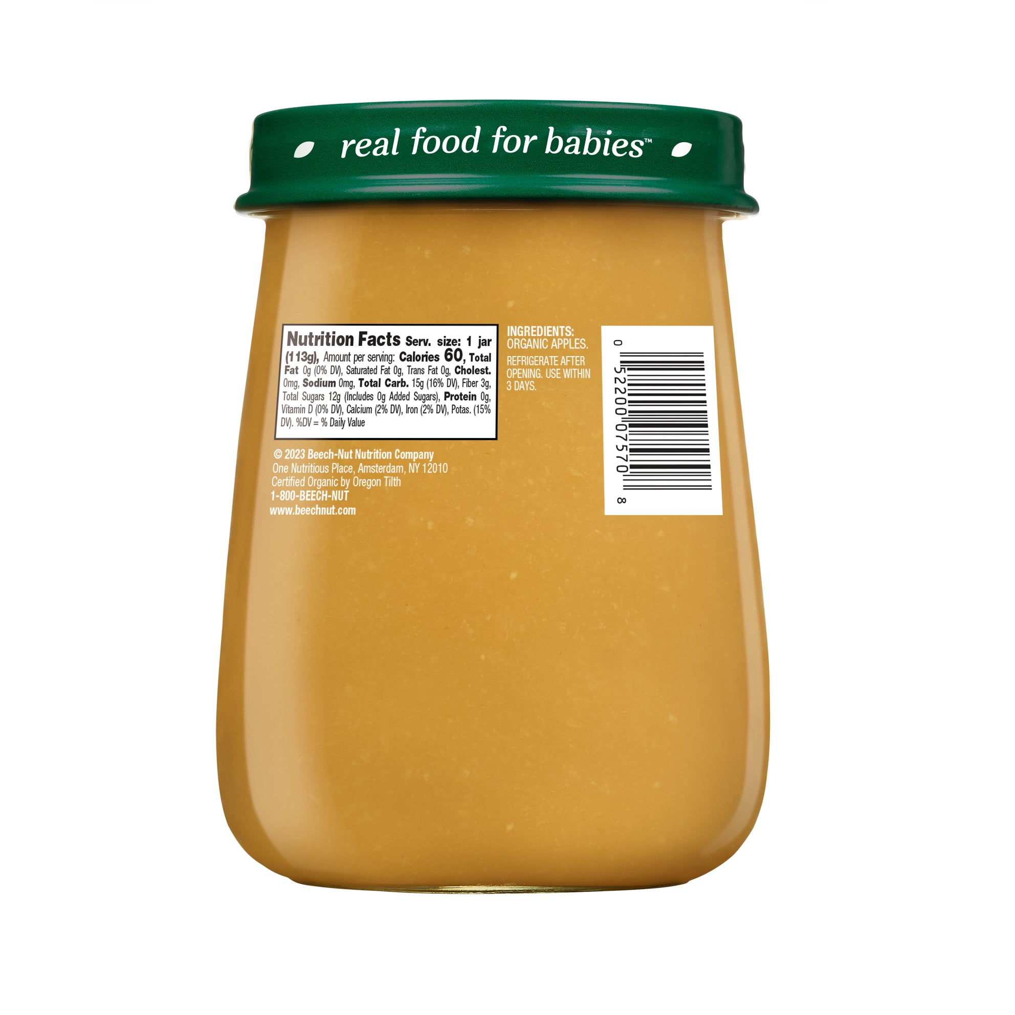 Beech-Nut Organics Stage 1 Organic Baby Food, Apple, 4 oz Jar
