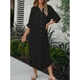 thumbnail image 6 of Bsubseach Button Down Kimono Cardigans for Women Swimwear Cover Ups Long Dress with Pockets, 6 of 8