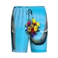 thumbnail image 4 of Naloa Elephant Trunk Couple Flowers Men's Short Pajama Pants, Lounge Comfort Shorts with Elasticized Waistband and Side Pockets - Small, 4 of 9