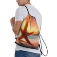 thumbnail image 3 of Bingfone Starfish Sunset Sea Beach Drawstrings Backpacks Bags For Men Women Gym Drawstrings Bag, 3 of 9
