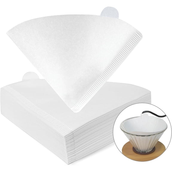 V02 Coffee Filter, 100 Count Natural White Disposable Coffee Filters Paper Fit for Drip Coffee Dripper