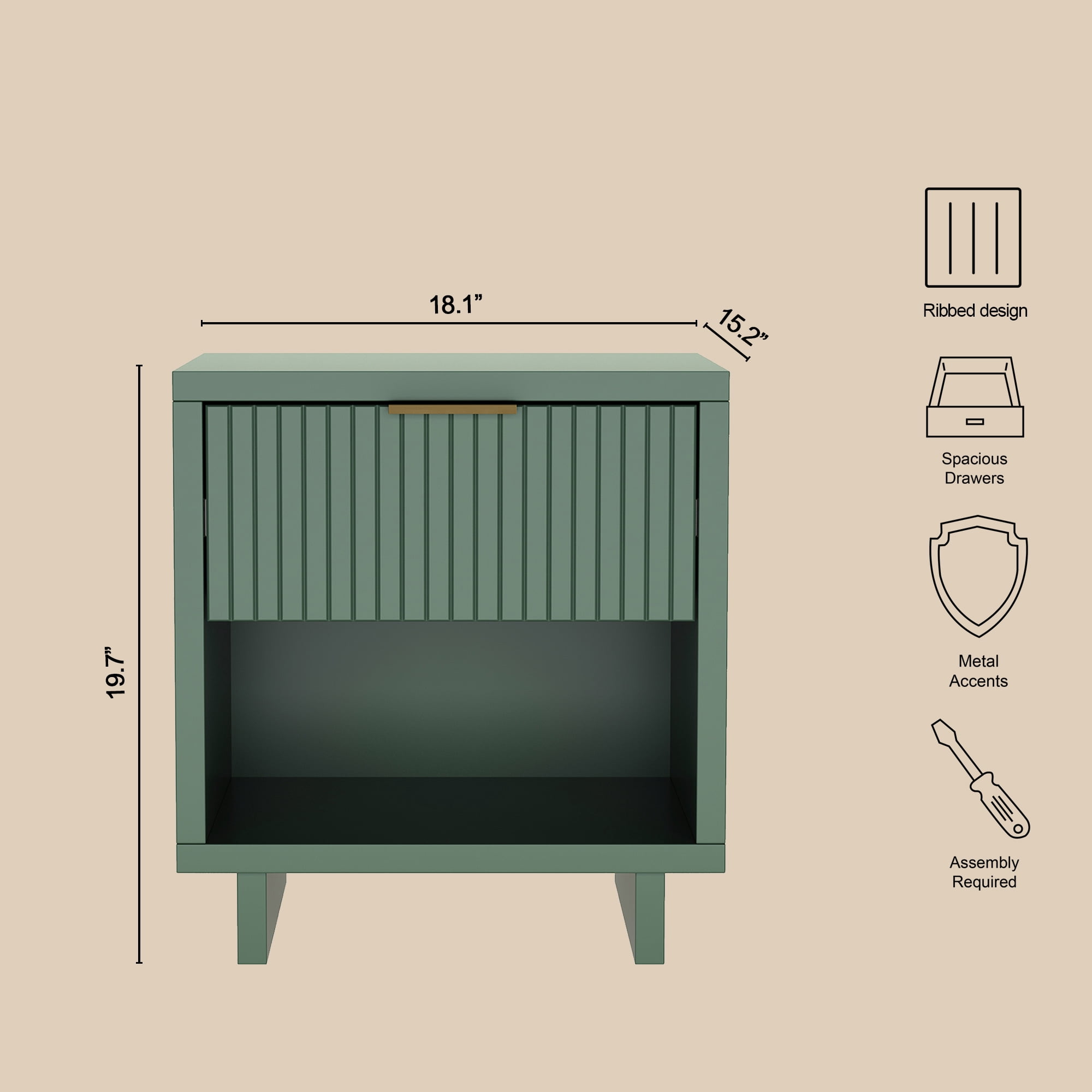 Nightstand Sage Green