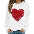 thumbnail image 4 of Womens Valentines Sweatshirts Love Heart Printed Shirts Loose Long Sleeve Round Neck Blouses Valentine's Day Sweater Pullover Tops Plus Size, 4 of 5