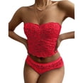 thumbnail image 4 of Everyday Bras for Women Mens Briefs Size Large Sexy Lace Lingerie Set for Women Women's Lingerie Set Stretchy Lace Bandeau Bra Underwear Set Lace Push up Bra Set Guy Underwear Sexy Lace Bra Red S, 4 of 8