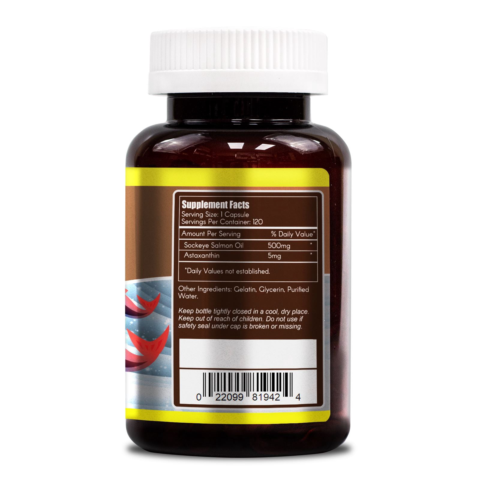 Woohoo Natural Astaxanthin 5 mg + Salmon Oil 500 mg 120 Softgels Antioxidant