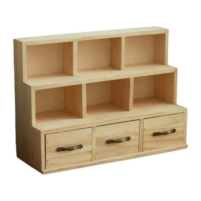 Armario de almacenamiento de madera con cajones, compartimento, escritorio decorativo portátil clásico 3 cajones