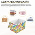 thumbnail image 6 of Yayeee Collapsible Cube Storage Bin with Lid Fabric Closet Decorative Basket with Handles, Vibrant Dinosaur, 6 of 7