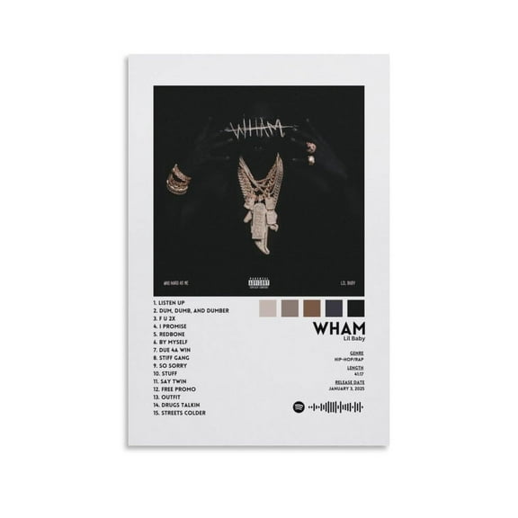 Lil Baby WHAM 4 Canvas Poster Bedroom Decoration Landscape Office Valentine's Birthday Gift