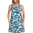 thumbnail image 1 of Fotbe Ocean Waves Vestido de Verano sin Mangas para Mujer – Vestido Midi Línea A, Estilo Camiseta Floral, Vestido Playero Casual y Fluido, 1 of 7