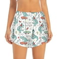 thumbnail image 3 of Uemuo Music Lover Dinosaur Pattern Women's Athletic Shorts High Waisted Running Shorts with Liner Pockets Gym Elastic Workout Shorts-Large, 3 of 9