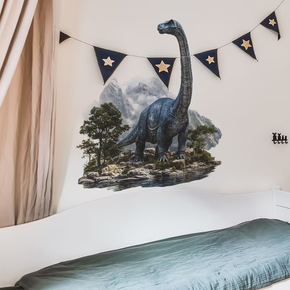 Large Dinosaur Wall Decor Decals Safari Wall Stickers Removable Peel and Stick Baby Nursery Kids Boys Bedroom Living Room Wall Art Murals Decoration