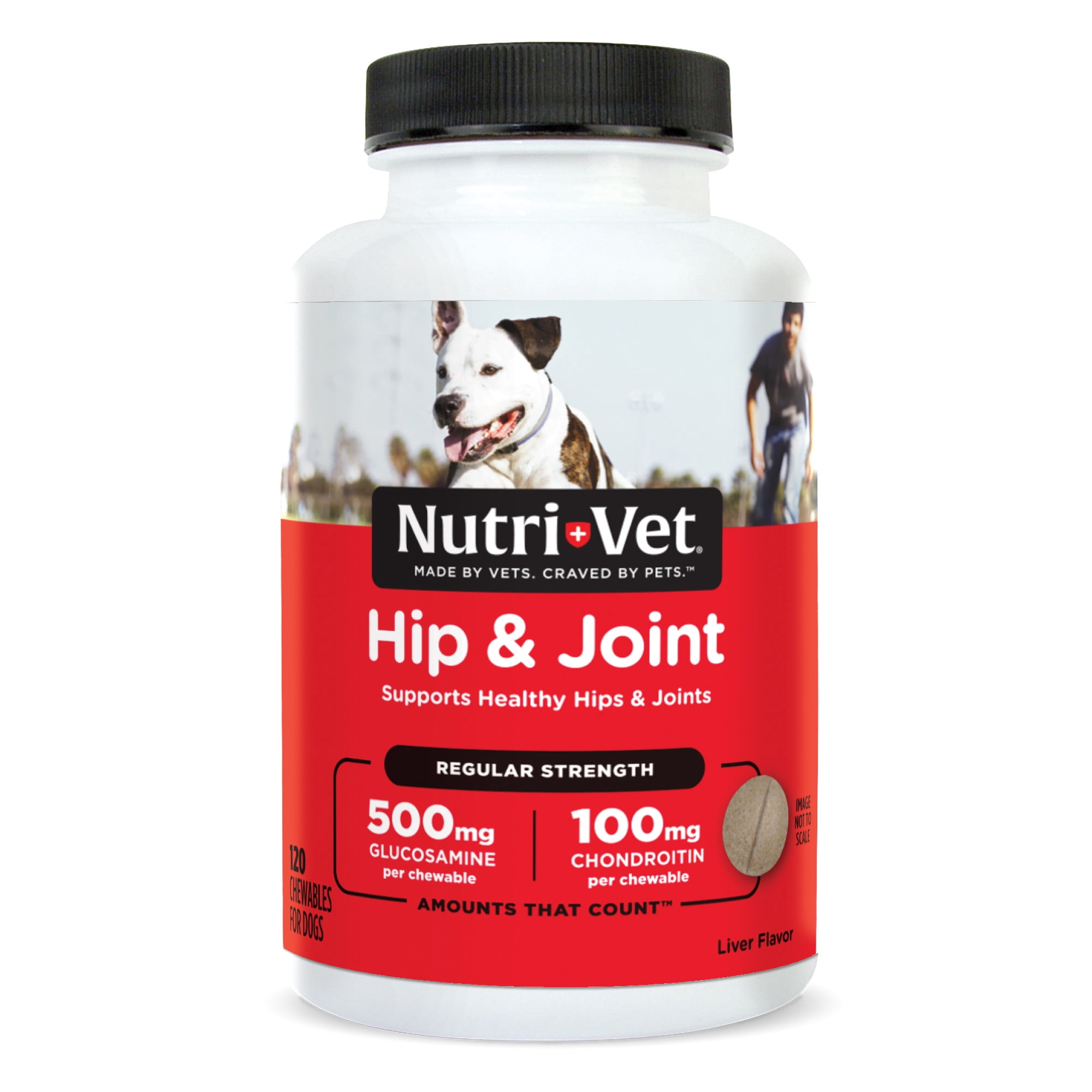 Nutri-Vet Hip and Joint Chewables for Dogs, Regular Strength, 120 Count