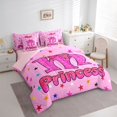 thumbnail image 2 of spefrowx Girly Pink Letter M Queen Bedding for Kids Girls, Kawaii Princess Bow Bedding Comforter Set Queen, Pink Reversible, 7pcs, 2 of 6