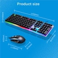 thumbnail image 4 of Methold Juego de teclado y mouse para juegos Rainbow LED con cable USB para PC Laptop One Juegos de teclado y mouse para computadora Negro, 4 of 6