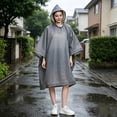 thumbnail image 5 of Heavy Duty Eva Raincoat Reusable Thickened Stormproof Adult Rain Poncho Portable Waterproof Outdoor Rain Jacket for Hiking Camping Mountaineering, AKLJWH, 5 of 7