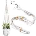 thumbnail image 1 of 2 maceteros colgantes de macramé, macramé trenzado para colgar en la pared, soporte para plantas, cuerda de algodón con cuentas, maceta para flores, 1 of 5