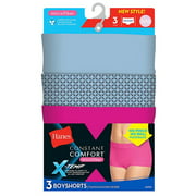 Hanes Womens X-Temp Constant Comfort 3-Pack Microfiber Modern Boyshorts, 7