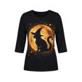 thumbnail image 4 of MVRLSH Womens Tops Blouse Casual Halloween Witch Pumpkin Graphic Printed Comfortable Long Sleeve Daily Wear Tees Loose Fit Blouses Dark Blue - XL, 4 of 4