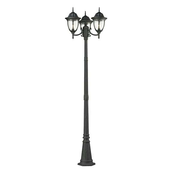 Elk Home 26-Inch Wide Central Square Post Light, Textured Black