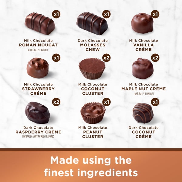 RUSSELL STOVER Assorted Milk & Dark Chocolate Gift Box, 16 oz. (≈ 28 pieces)