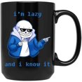 thumbnail image 3 of Lazy And I Know It (Original) Tasse à Café Noire Inspirée du Squelette Undertale, Tasse à Café Cadeau, 3 of 4