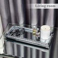 thumbnail image 6 of SHYFOY Mirrored Perfume Tray Crystal Crushed Diamond Glass Silver for Vanity Dresser Bathroom, 6 of 8