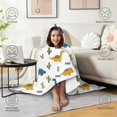 thumbnail image 4 of Wearable Blanket,White Dinosaurs Cacti ROAR Pattern Hooded Wearable Flannel Blanket for Adults & Teens,Winter Poncho Shawl Wrap Cape Cozy Anti-Pill,60"x80", 4 of 5