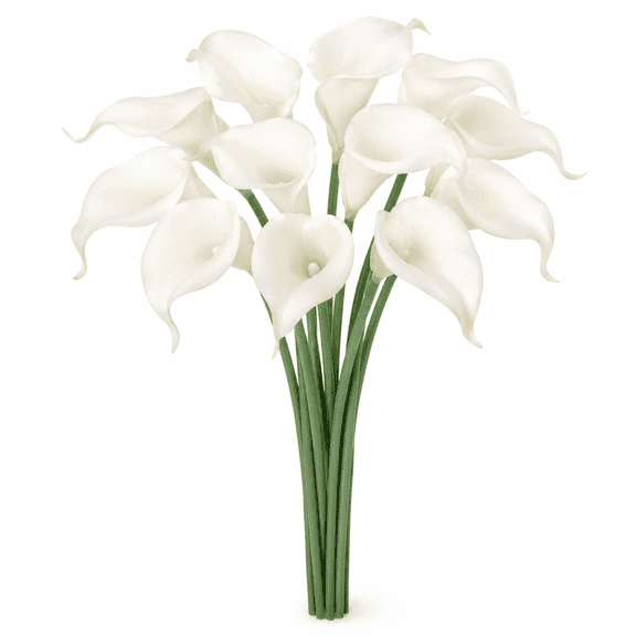 White Calla Lily 12Pcs Artificial Flowers Bouquet for Wedding Bride Shower Blessing Gift Home Decoration Faux Calla Lilies