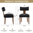 thumbnail image 2 of Upholstered Dining Chairs Set of 2, Linen Armless Chairs with Curved Backrest and Solid Wood Legs for Dining Room, Kitchen, Black, 2 of 7