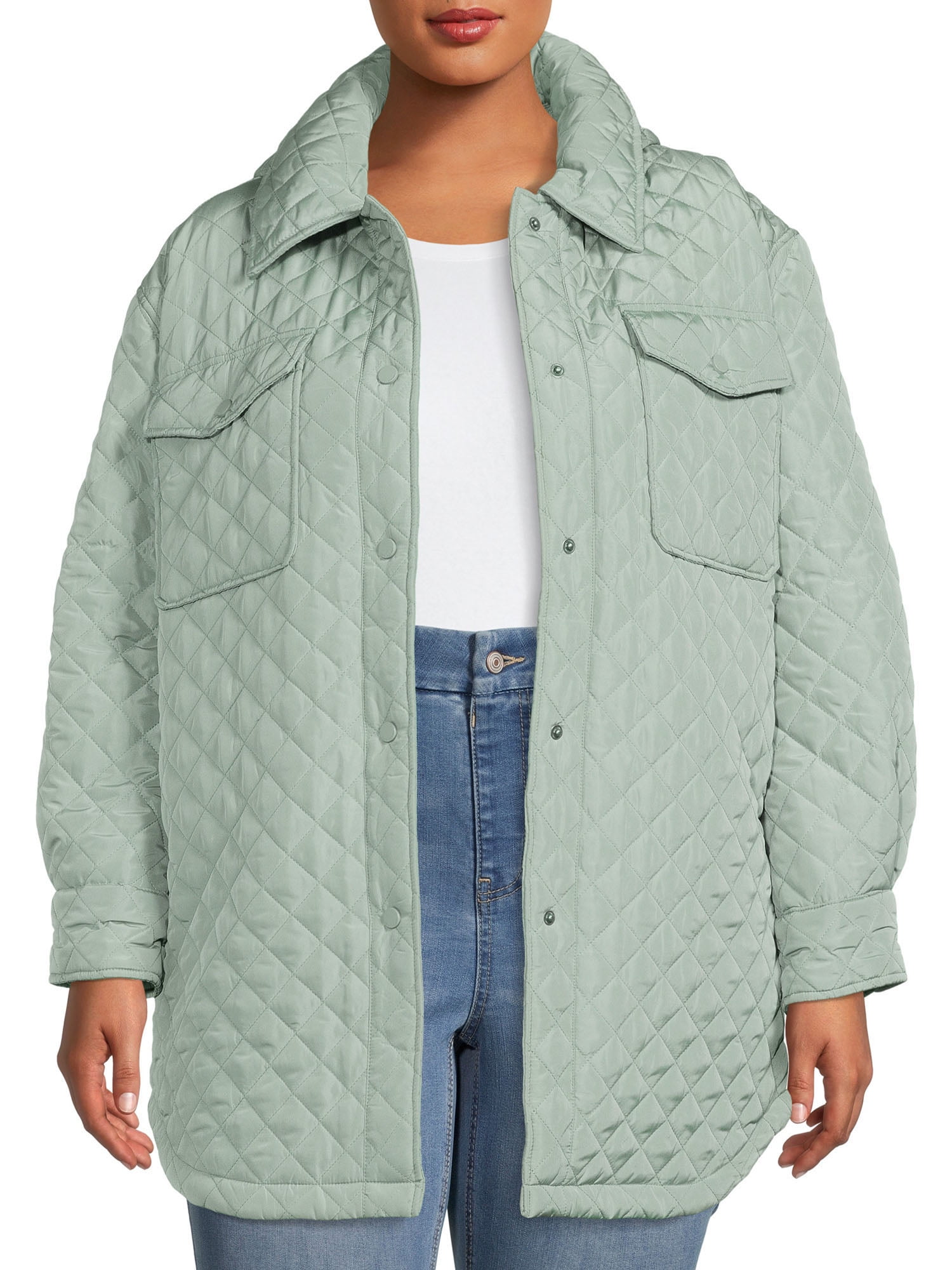 lucky brand quilted knit jacket
