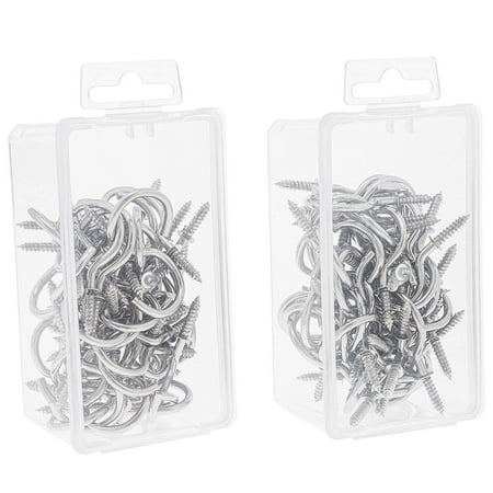 Genie Crafts 100 Pack Metal Screw In Ceiling Hooks For Wall Hanging Plants And Cups 1 5 Inches