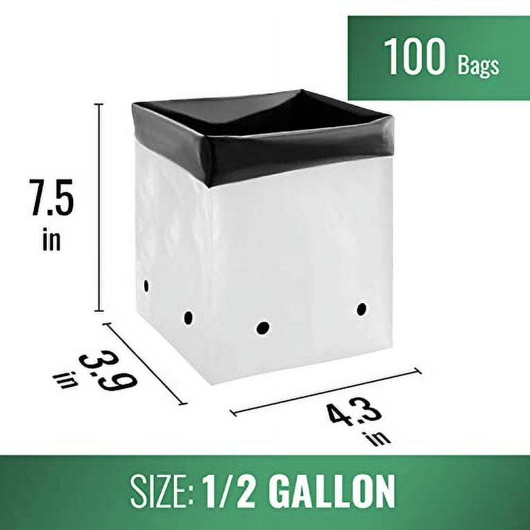 GROW1 PE Grow Bags Black 1/2 Gallon (100pcs/Pack) - Image 6