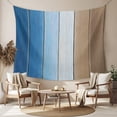 thumbnail image 2 of Blue Brown Tapestry for Bedroom Wall Hanging Tapestry, Gradient Wood Grain Farmhouse Country Ceiling Backdrop Tapestries Poster Blanket Wall Decor for Teens Room Living Room Dorm 59" x 79", 2 of 8