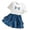 Blue, variant on Little Girls Clothes Summer Outfits Solid Short Sleeve Shirt Top Loose Ruffle Shorts 2 Piece Clothing Sets Size 7-8T