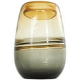 thumbnail image 6 of DecMode 9" Handmade Ombre Orange Glass Vase with Gray Base, 6 of 9