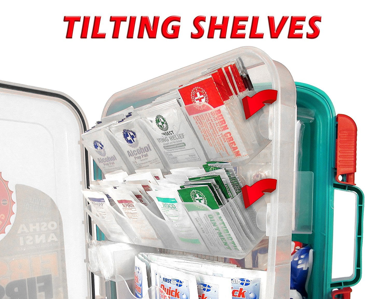 Be Smart Get Prepared 351 Piece First Aid Kit, Exceeds OSHA ANSI 2015 Standards for 100 People - Workplace, Home, Car, School, Emergency, Survival, Camping, Hunting, and Sports
